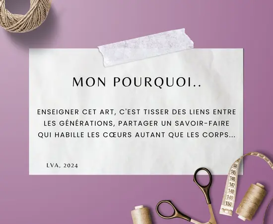 Citation de couture " enseigner l'art de la couture "